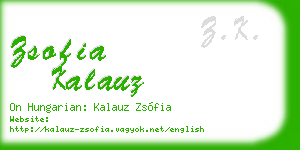 zsofia kalauz business card